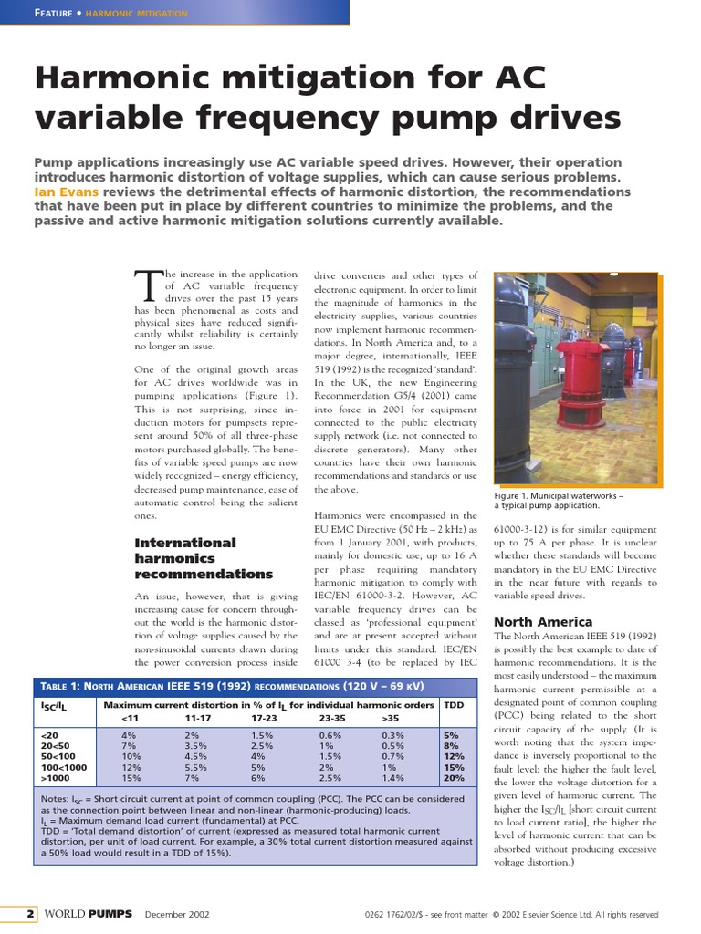 Harmonic Mitigation For AC Variable Frequency Pump Drives | PDF ...