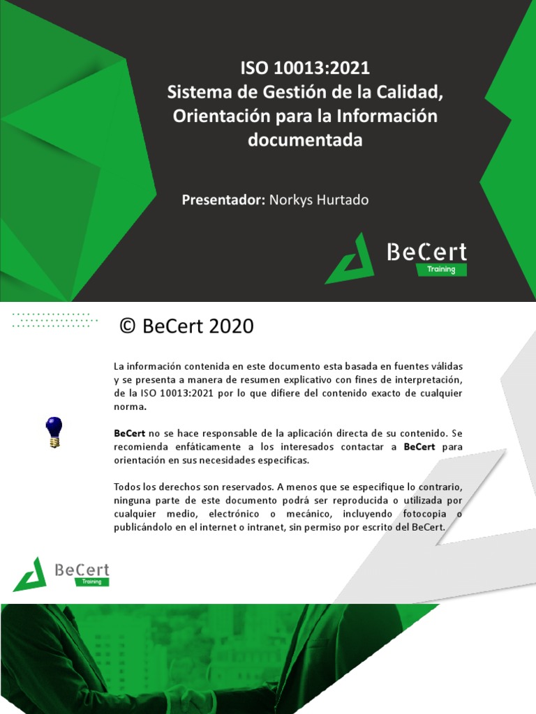 ISO 10013 Gestión de La Documentacion | PDF | Calidad (comercial ...