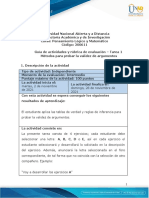 Guia de Actividades y Rúbrica de Evaluación - Unidad 1 - Tarea 1 - Métodos para Probar La Validez de Argumentos