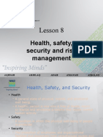 Lesson 8: Health, Safety, Security and Risk Management