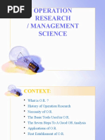 Operation Research / Management Science