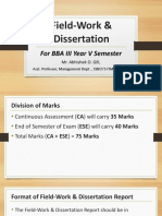 Field-Work & Dissertation V Semester