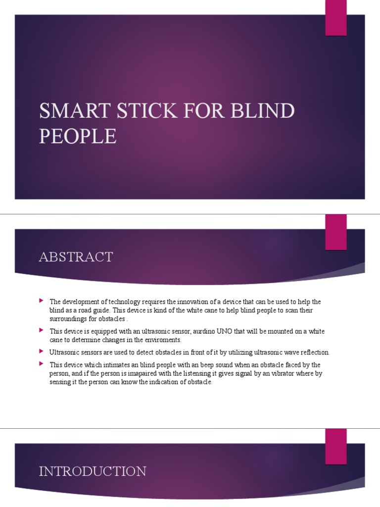 Smart Stick For Blind People | PDF | Visual Impairment | Ultrasound
