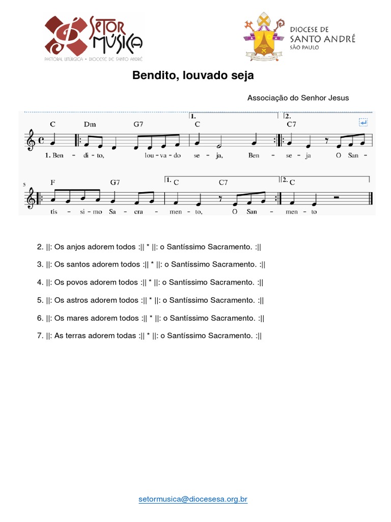 Bendito Louvado Seja Partitura | PDF