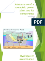 Maintenance of A Hydroelectric Power Plant and Its Components