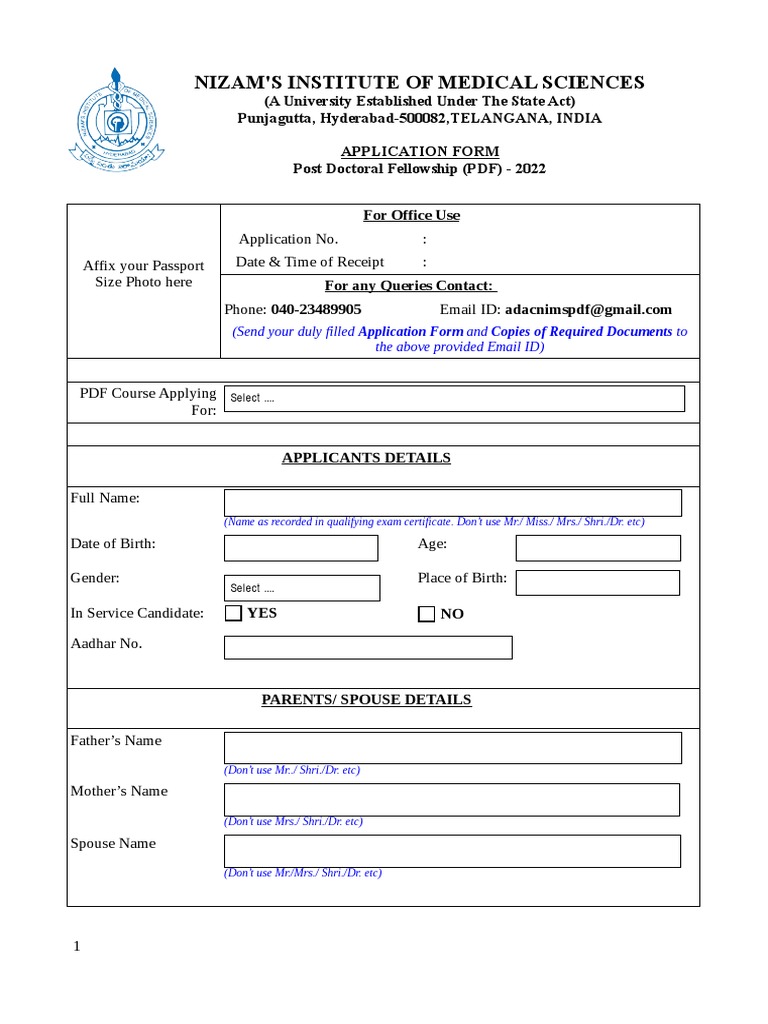 Nizam'S Institute of Medical Sciences | PDF