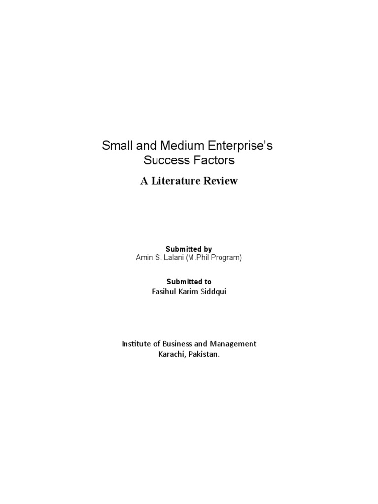 Small Business Success Factors PDF Communication Small And Medium