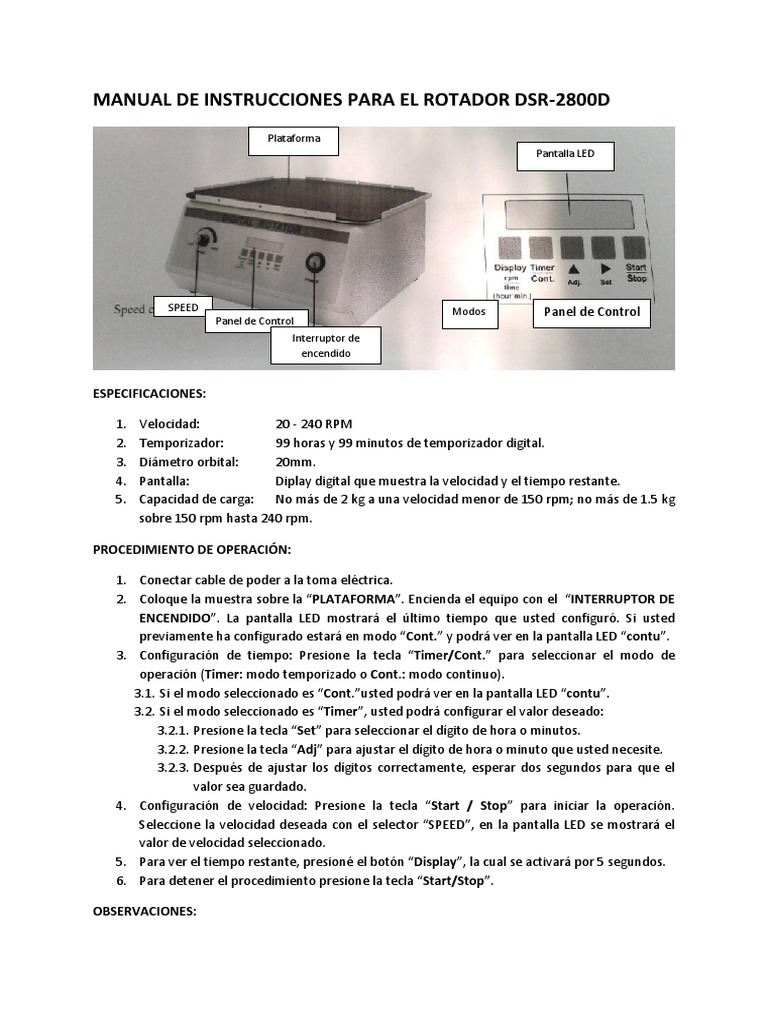 Rotador Serológico - Digisystem Laboratory Dsr-2800p - Manual de ...