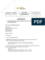 Dot Net LAb Manual - 5th Sem BCA