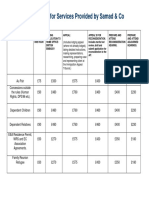 Fee Scale Samad & Co