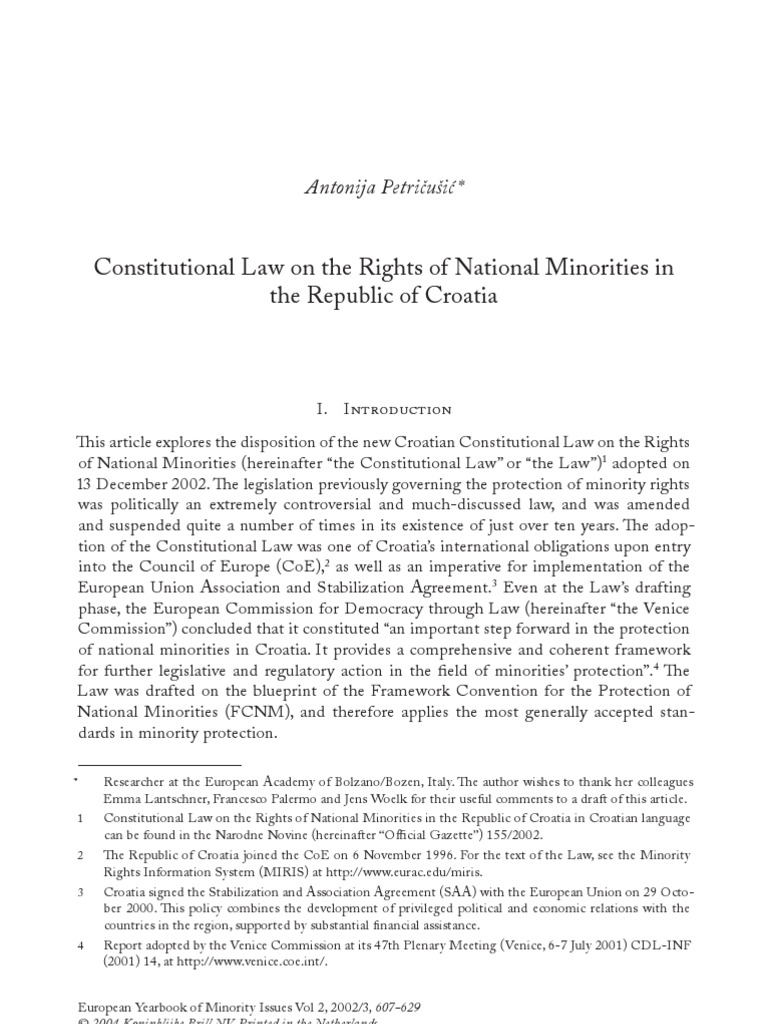 Constitutional Law On The Rights of National Minorities in The Republic ...