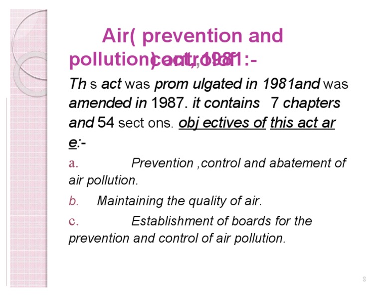 Air Prevention and Control of Pollution Act 1981 L PDF