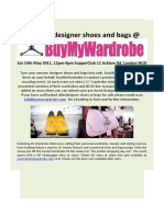 Sell Your Designer Shoes and Bags @: Sat 14Th May 2011, 12Pm-4Pm Supperclub 12 Acklam RD, London W10