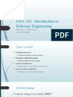 SWE 202: Introduction To Software Engineering: Chapter 9 (Part1) : Software Evolution Lecturer: Rand Albrahim