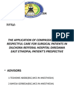 Dire Dawa University Health Science Department of Anesthesia