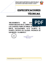 Especificaciones Técnicas Carretera Pampa de Mina