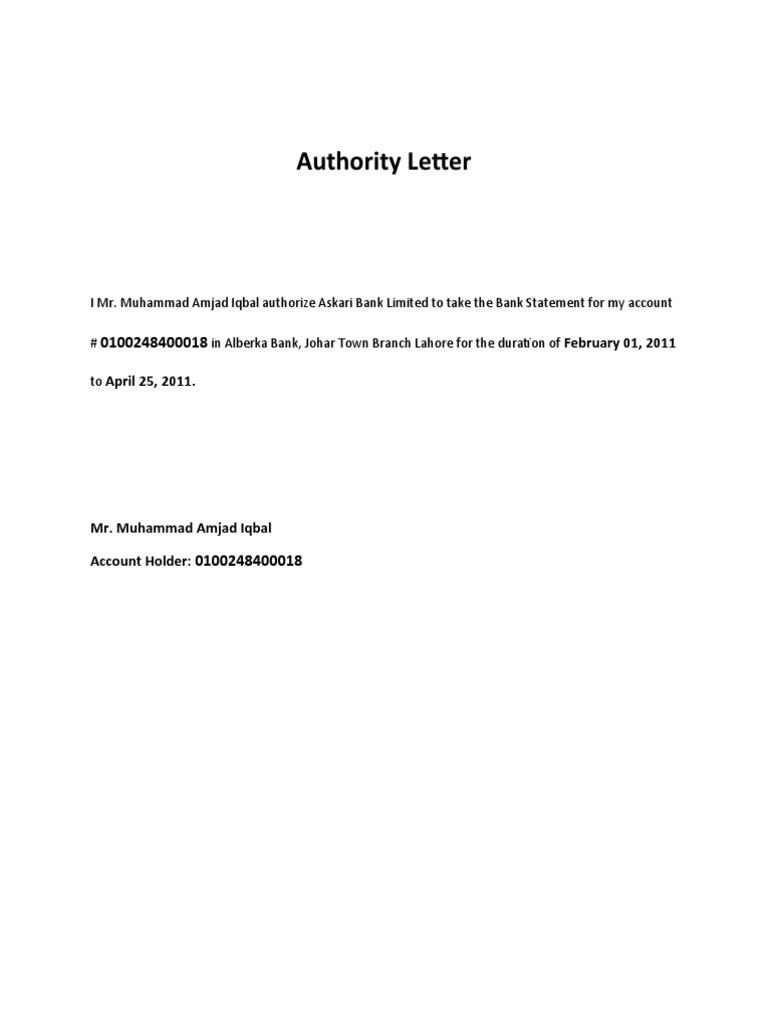 Authorization for Bank Statement Request | PDF