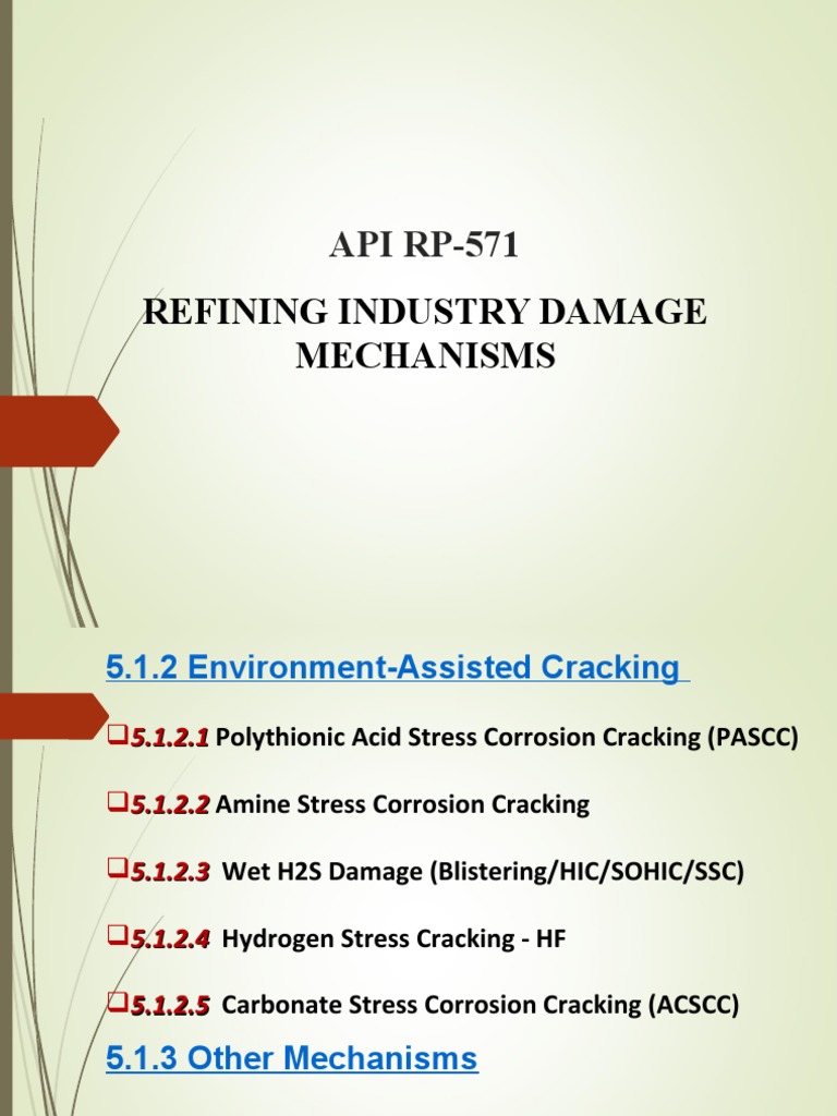 6API RP-571 - Chapter 5.2 Refinery Damage Mechanisms | PDF | Corrosion ...