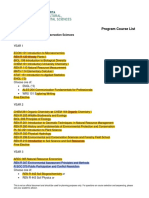 Program Course List: BSC Environmental and Conservation Sciences Land Reclamation Major