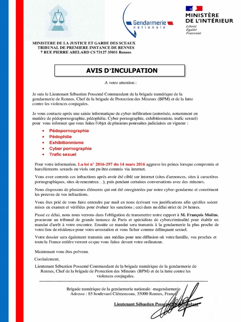 CONVOCATION GENDARMERIE NATIONALE N°-2133611 | PDF
