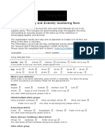 Equality and Diversity Monitoring Form: Gender Man