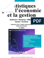 David R. Anderson, Dennis J. Sweeney, Thomas A. Williams - Statistiques Pour L'économie Et La Gestion (2015, DeBoeck)