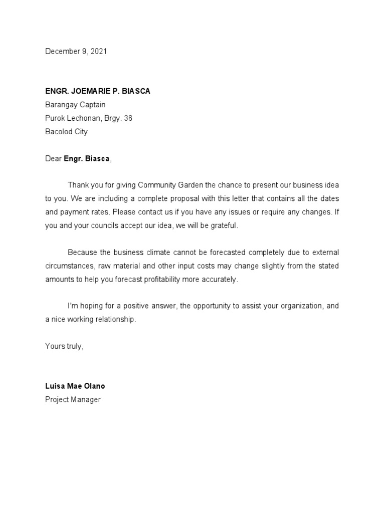 Proj. Proposal Community Garden FINAL | PDF | Foods | Agriculture