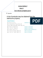 Lecture Outline 3 Week 3 Chapter 0: Review of Algebra Part 2