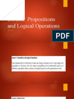 LOGIC: Propositions and Logical Operations