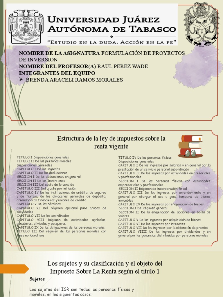 Estructura y Cálculo del ISR en México | PDF | Impuesto sobre la renta ...