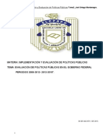 EVALUACIÓN DE POLÍTICAS PÚBLICAS EN EL GOBIERNO FEDERAL