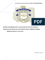 Evaluación de Políticas Públicas en El Gobierno Federal