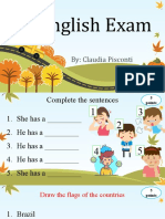 English Exam: By: Claudia Pisconti