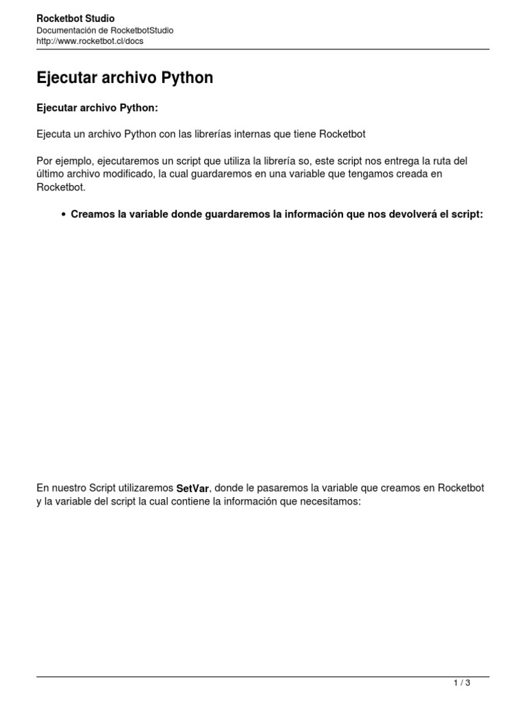 Ejecutar Scripts Python en Rocketbot | PDF | Ciencia y matemáticas ...