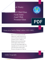 Presentation Of: Poetry Group No: 04 Members: Arif Ullah Khan Fazal Amin Asad Ullah Nouman Khan