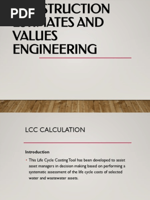 Construction Estimates and Values Engineering Pptx