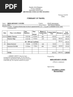 Iterenary Travel Form