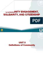 Community Engagement, Solidarity, and Citizenship