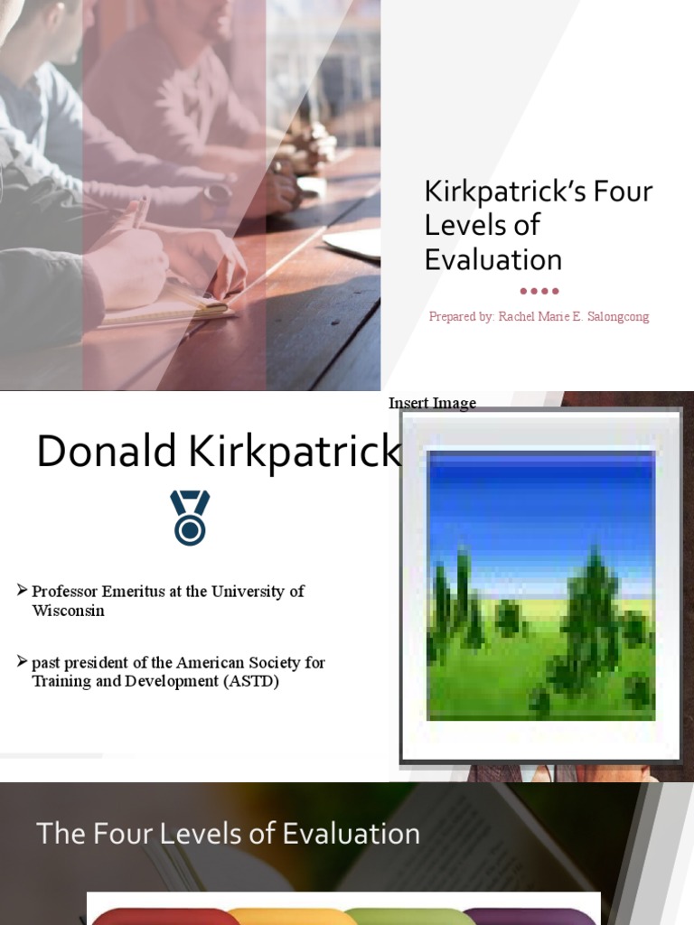 Kirkpatrick S Four Levels Of Evaluation Prepared By Rachel Marie E