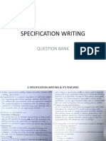 Specification Writing: Question Bank