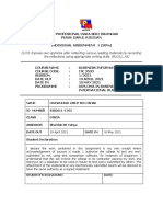 Name Muhammad Zarif Bin Ishak Id Number SIB2011-1762 Class Dib2A Assessor Sharifah BT Yahya Date Out Date in Student Declaration