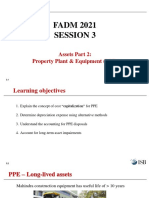 FADM 2021 Session 3: Assets Part 2: Property Plant & Equipment (PPE)