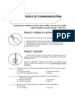 Various Models of Communication: What I Need To Know