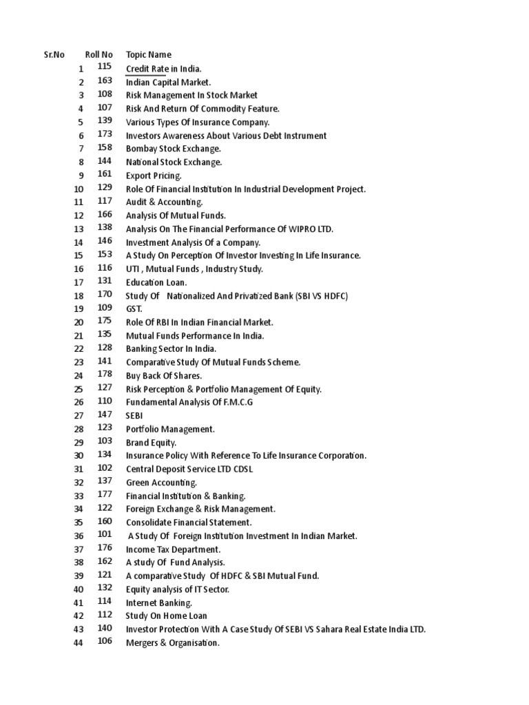 Tybms Black Book Topics Finance Revisedxlsx PDF Free PDF Investing