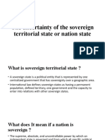 The Uncertainty of The Sovereign Territorial State or Nation State