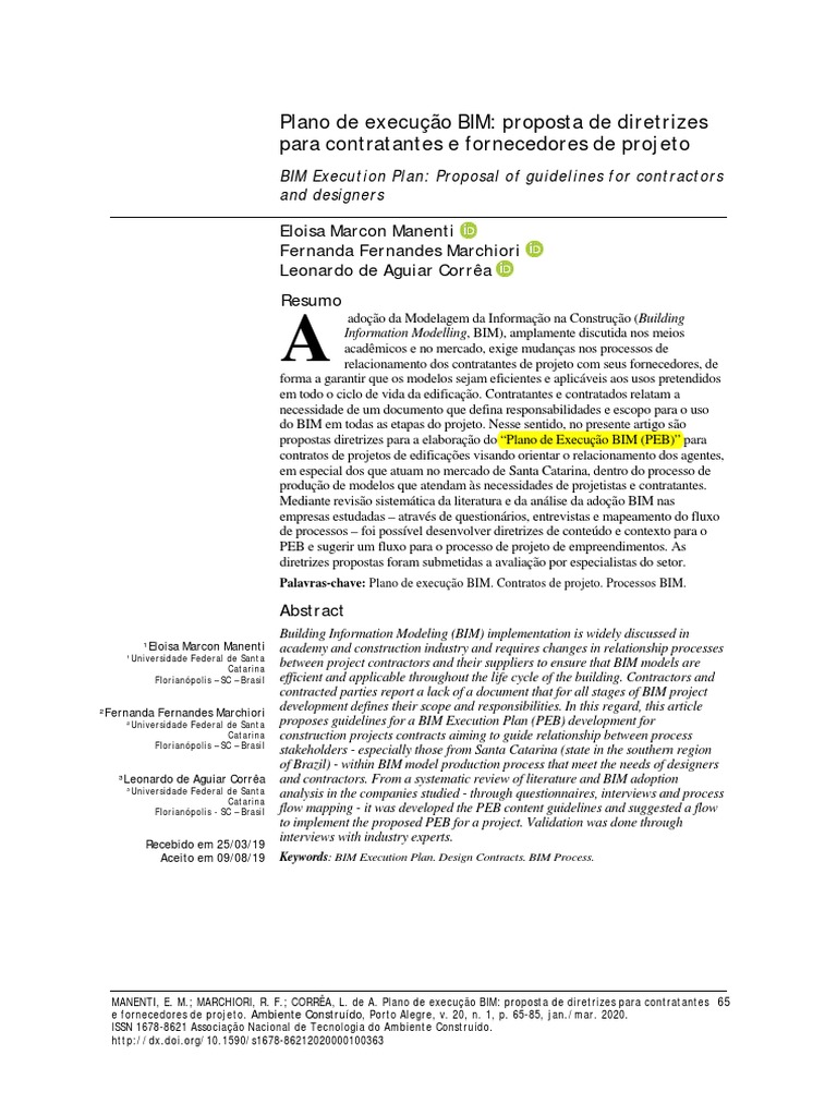 Diretrizes para Plano de Execução BIM | PDF | BIM | Informação