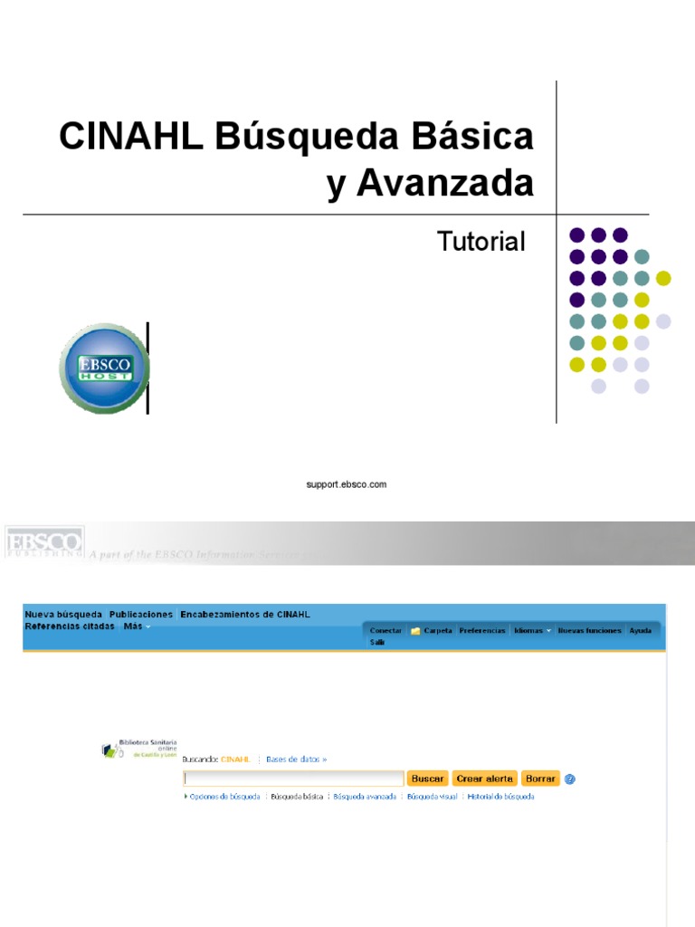 Tutorial Cinahl (Base de Datos EBSCO) | PDF | Informática | Enfermería