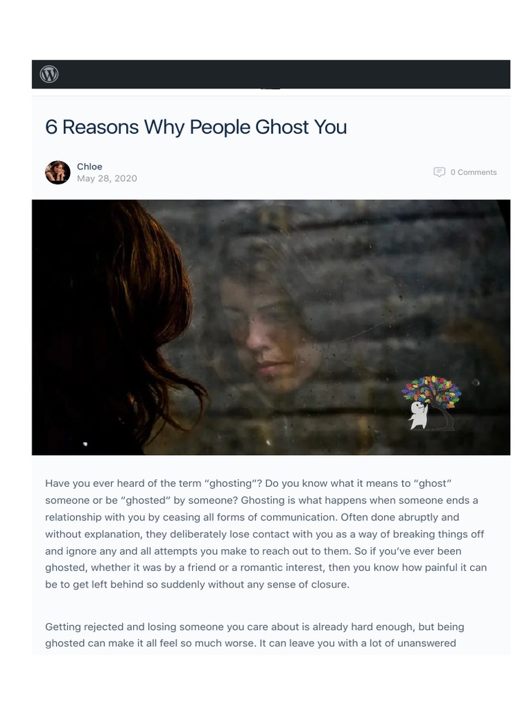 Psych2go Net 6 Reasons Why People Ghost You PDF Romance (Love