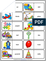 Toys Vocabulary Esl Printable Dominoes Game For Kids