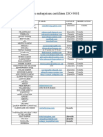 Liste Des Entreprises Certifiées ISO 9001 ET POTENTIEL PARTENAIRE (Enregistré Automatiquement) (Enregistré Automatiquement)